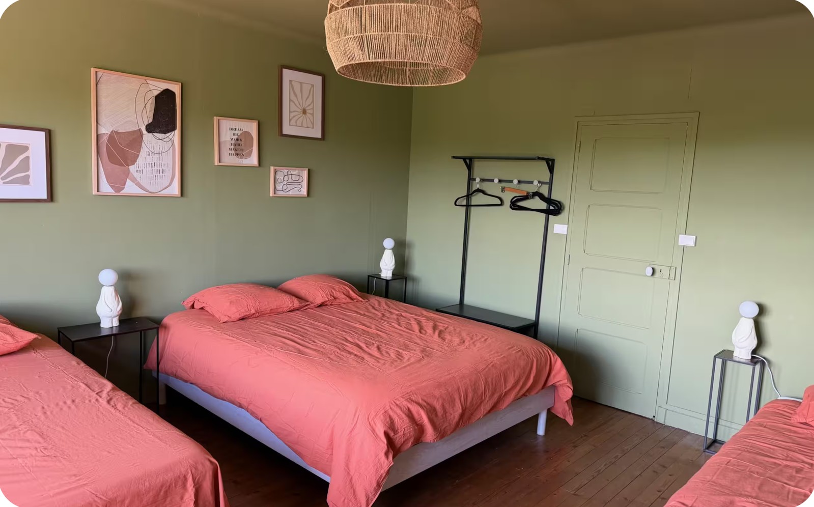 Lit de la chambre verte